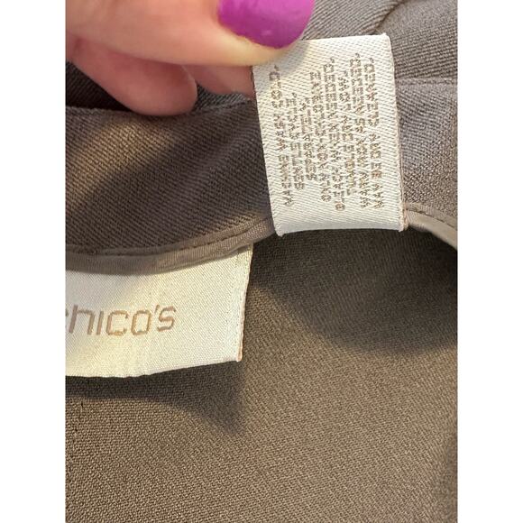 Chico's tan brown straight legs flat front pants size 0 - small - Picture 5 of 8